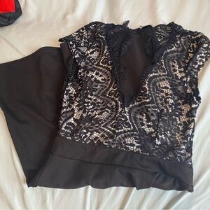 Lace Open Back Mini Dress